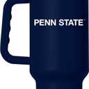 Logo Brands NCAA 40 oz Tumbler with Handle -Stainless Steel Insulated Travel Tumbler with Straw Lid Powder Coated, Leak-Resistant, Keeps Drinks Hot/Cold Great for Tailgating, or Everyday Use