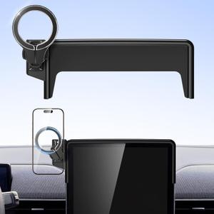 pop-tech Magnetic Car Mount Compatible with 2021-2025 Ford Mustang Mach-E, Strong Magnets Cell Phone Holder for MagSafe, Auto Accessories Touch Screen Mobile Stand Fits for All Phones