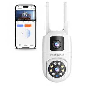 2MP PTZ Security Camera Outdoor,360 Home Surveillance Camera with Dual-LensPhone AppMotion Detection, 2-Way Audio, Color Night Vision, Cloud & SD Card StorageWiFi-2.4G