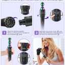 5 in 1 Curling Wand Set: Ohuhu Curling Iron Wand 5Pcs 0.35 to 1.25 Inch Interchangeable Ceramic Barrel Heat Protective Glove 2 Clips Dual Voltage Hair Curler Women Rainbow