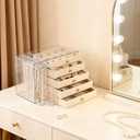 Greenfeather Jewelry Organizer with 7 Removable Drawers, Clear Acrylic Jewelry Box with 16 Necklace Hooks 48 Pairs of Earring Holes 5 Velvet-Lined Drawers for Rings Bracelets Necklaces