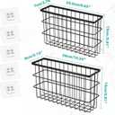 Sinnsally 2 Pack Cabinet Door Organizer,Self Adhesive Lid Organizers Inside Cabinet Storage Boxes,Hanging Storage Basket Organizer Wall Mounted Pantry Caddy Cup Holder for Kitchen,Fridge,Bathroom