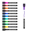 maxtek Magnetic Whiteboard Markers - 12 Count Colorful Fine Tip Dry Erase Markers with Eraser for Kids, Low Odor Thin Markers for Calendar Boards