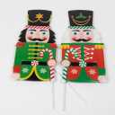 Christmas Decorations, Set of 2 Metal Nutcracker Decorative Garden Stakes for Christmas Outdoor Yard, Xmas Walnut Soldier Yard Signs for Outside Home Garden Lawn Porch Pathway Decor