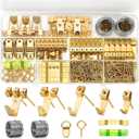 322Pcs Picture Hanging Kit, Professional Picture Hangers with Hooks, Nails, Wire, D Rings, Sawtooth Hangers ,Eye Hooks and LevelAll-in-One Wall Hanging Kit for Frames, Mirrors, Photos & Art