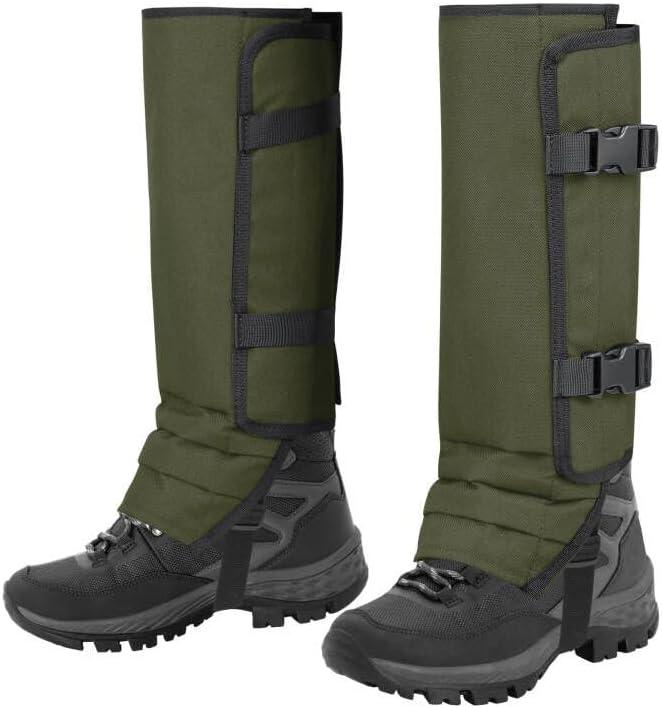 MDSTOP Snake Gaiters Leg Guards, Waterproof Snake Guards, Adjustable Snake Bite Protection for Lower Legs, Snake Chaps for Men & Women, Snake Proof Gaiters for Hunting,Outdoor and Farm Working (Army Green)