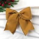 18Pcs Vintage Velvet Christmas Bow Decor - 6 Inch Cozy Rustic Ribbon Bow Ornaments for Christmas Tree, Wreaths, Garland, Gift Wrapping, DIY Crafts & Xmas Home Decoration (Khaki)