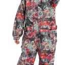 SNBOCON Kids Waterproof Colorful One Piece Coveralls Ski Suits Snowsuits Winter Jumpsuits Snowboarding (140cm, Flowers)