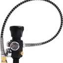 TUXING 4500PSI HPA Regulator Paintball Filling Station Pcp Air Gun Charging Valve Dual Gauge Up to 4500psi with 24" Inch High Pressure Hose