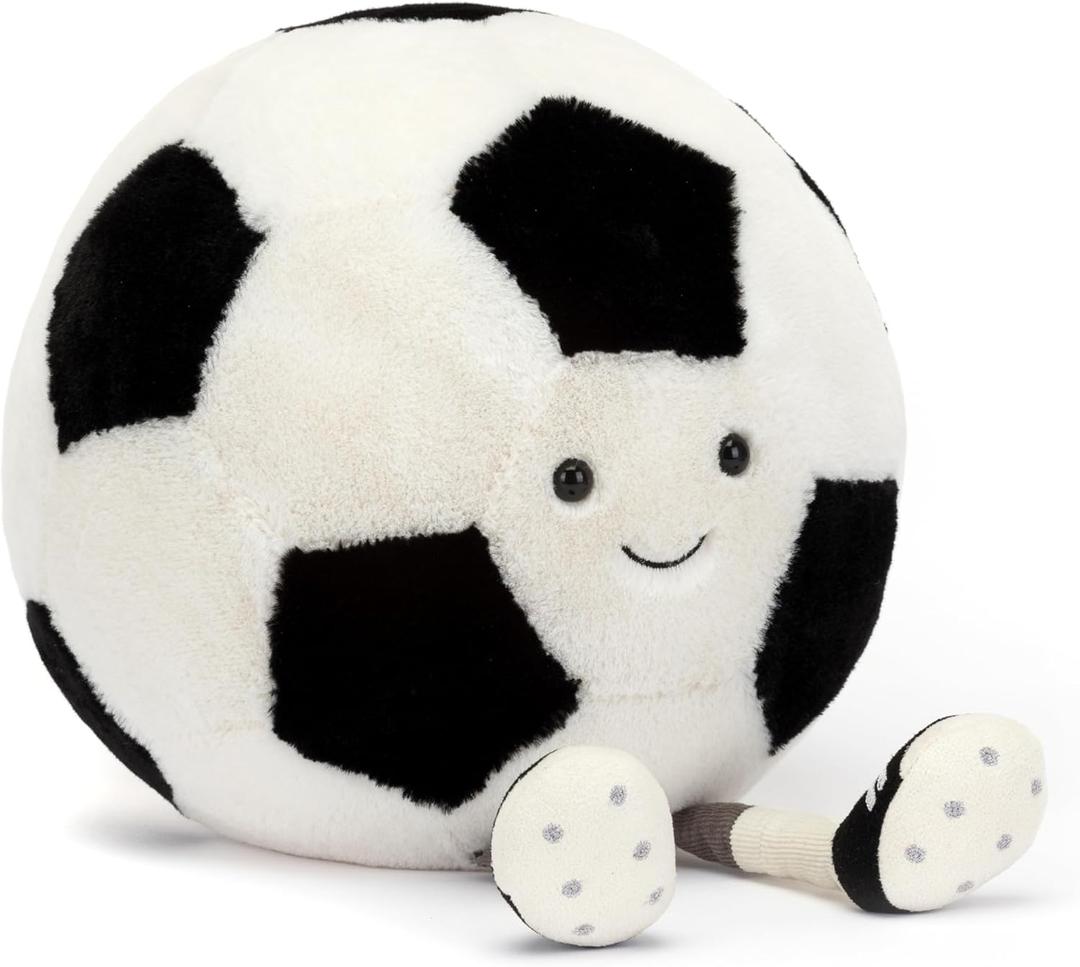 Jellycat Amuseables Soccer Ball Stuffed Toy, 12 inches - Soccer Ball Plush Gift for Sports Fans