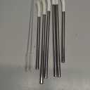 40 oz Stainless Metal Straws for 40 oz Stanley Tumbler, 6Pcs Reusable Straight Long Steel Straws with 6 Silicone Tips and 2 Straw Cleaning Brushes