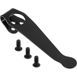 1 pack Titanium Deep Carry Pocket Clip Compatible with Spyderco C81 C10 C11, Para 3, Paramilitary 2 and More Models Knives-2.09" Black 3-Hole Design w/  Pieces Screws