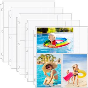 MaxGear 60 Pack 4 x 6 Photo Sleeves for 3 Ring Binder, Heavy-Duty Archival Photo Page Protectors Holds 360 Pictures, 3-Pocket Clear Picture Album Refill Pages