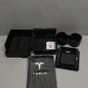 5Pcs Center Console Organizer Tray Compatible for Tesla Model Y Accessories 2025 2024-2021 Armrest Hidden Drawer Storage Box Cup Holder (black05)