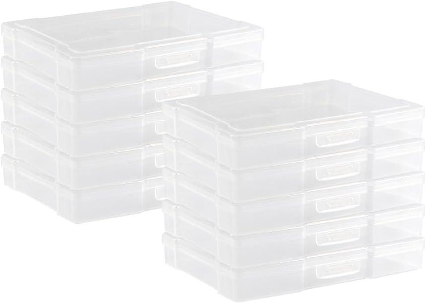 novelinks Transparent 4" x 6" Photo Storage Boxes - Photo Organizer Cases Photo Keeper Picture Storage Containers Box for Photos - 10 PACK (Clear)