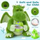 Tezituor 3-in-1 Large Dragon Stuffed Animal, 20 Inch Big Stuffed Dragon Plush with Baby and Egg Toy for Girls Boys, Cuddle Hugging Dino Plush Gift for Birthday Christmas