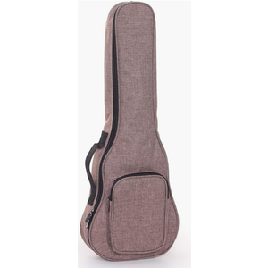 Simple Linen 10MM Classic Thick Durable Ukulele Case Bag with Large Storage (21in, Brown)
