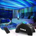 AIRIVO Northern Lights Aurora Projector, Star Projector Music Speaker, White Noise Night Light Galaxy Projector for Kids Adults, for Home Decor Bedroom/Ceiling/Party (Black)
