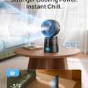 DREO TurboCool Misting Fan 516, 5℉ Drop Cooling Fans that Blow Cold Air, 150°+30° Omni-directional Oscillating, Evaporative air cooler, 26 ft/s Wind, Ultrafine Mist, 20dB Quiet, 6 Speeds 2 Modes, Grey, 15.7 Inches