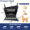 Dog Car Seat, Waterproof Pet Car Back Seat for Large Medium Dogs, Carseat for Dogs with Hard Bottom, Foldable Dog Carseat for Cars, Trucks and SUVs (Black, L)
