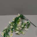 4 Pcs Look Real Artificial Flowers for Outdoors, Artificial Hanging Flowers for Outdoors, UV Resistant Fake Hanging Plants Silk Petunia Flowers for Balcony Yard Spring Decor (White)