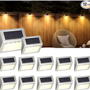 SOLPEX Solar Step Lights - 12 Pack Solar Powered Deck & Stairway Lights, Outdoor Fence Pathway Porch Garden (Warm White)