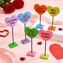 Galentines Day Decorations, 6PCS Galentines Day Decorations Wooden Heart Sign, Galentine's Day Wooden Table Signs for Tiered Tray, Table, Home, Mantel, Office, Be My Galentine, Valentines Day Decor