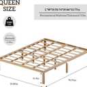 Bamboo Bed Frame Queen Size Wood Platform Bedframe Solid Stable with Non-Slip Slats Support Tall Bed No Box Spring Needed Heavy Duty Easy Assembly Noise Free Nature