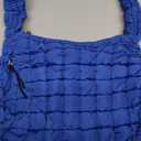 Puffer Quilted Shoulder Bag for Women Padding Shoulder Bag Puffy Hobo Bag Trendy Tote Bag 2025 (Large, Navy Blue)