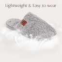 Womens Fuzzy Scuff Slippers, Comfy Supportive Foam Slip-On House Shoes for Indoor Bedroom (9-10, Grey)