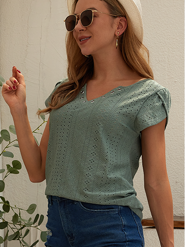 Womens T Shirts Plain Summer Tees Short Sleeve Casual Tops with Fretwork
xxl