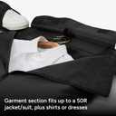 Halfday Convertible 2-in-1 Garment Duffel Weekender Bag 45L: Wrinkle-Free Travel (Hanging Suit Compartment, Shoe Pockets, Trolley Sleeve), Durable & Water-Resistant Carry-on, Shadow