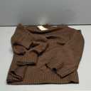 BTFBM Sweaters for Women 2025 Casual Crewneck Long Sleeve Loose Ribbed Knit Pullover Sweater Winter Clothes Fall Outfits (Large, Brown)