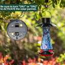 Muse Garden Solar Powered Hummingbird Feeder, 23oz Solar Lights Outdoor Garden Decor Ant and Bee Proof, Hand Blown Glass Lantern Gifts for Women Mom Birthday Unique, Blue