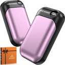 Hand Warmers Rechargeable 2 Pack, 4-Levels 104F to 131F Electric Hand Warmers, UL Certified Safe & Real 9Hrs Heating, Portable Pocket Hand Warmer for Women Men Kids, Fishing, Hunting, Golf, Camping (Black+Purple)