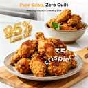 4-in-1 Portable Glass Air Fryer - 1500W, 400°F Precise Heat, 4.2QT & 1.6QT Dual Glass Containers and Lids, Non-Toxic, Max Crisp/Bake/Air Fry/Recrisp,Microwave, Freezer & Dishwasher Safe, Small