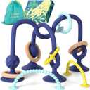 Jumble Jangle Baby Teething Toys  BPA-Free, Multi Purpose High Chair Toys for Babies: Suction Teething Relief with Sensory Toy Textures for Infants and Toddlers 024+ Months (Dark)