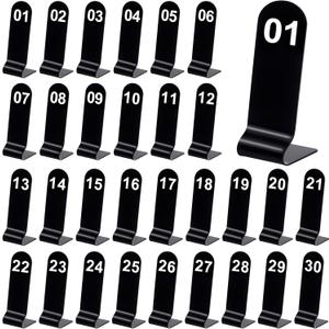 Tuanse 1-30 Table Order Numbers Restaurant Double Sided Acrylic Reception Number Stands Signs for Wedding Restaurant Seating Cafes Party Banquet(Black)