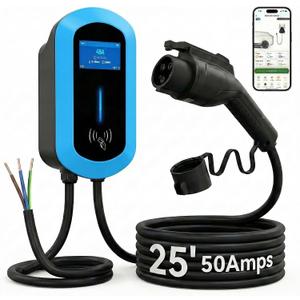 Fullwatt Level 2 EV Charger 50A/12KW, 240V Hardwired 25FT, Blue
Level 2 EV Charging, WiFi App and Bluetooth enabled, RFID access, IP65, J1772 plug Connector & Display