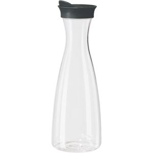 OGGI Clear Carafe w/Flip Open Lid - Ideal Juice Bottle, Clear Pitcher with Lid, Tea Pitcher, Water Carafe, 1.6 Lt(54Oz), Black