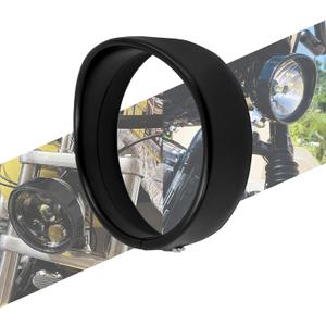 Motorcycle 5.75" Headlight Trim Ring Visor Style Headlamp Fit for Harley Sportster XL 883 883N 1200 Dyna Softail FXLR FXST FXSTB (Black)