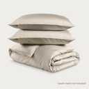 Bare Home 100% Rayon Made from Bamboo Luxury King Duvet Cover Set - Cooling - Breathable - Easy Fit - Soft Duvet Cover Set (King, Sand)
