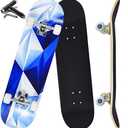 ANYFUN Pro Complete Skateboards for Beginners Girls Boys Kids Youths Teens Adults 31"x8" Skate Boards 7 Layers Canadian Maple Double Kick Deck Concave Longboard