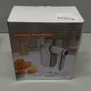 binROC Cordless Electric Hand Mixer, 12-Speed Rechargeable Handheld Mixer with Eject Button, 6 Stainless Steel Attachments, Snap-On Storage Case, LED, Self-Stand for Baking, Cake, Dough, Egg (White)