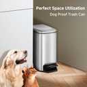 TIPGO Slim Bathroom Trash Can with Lid Soft Close, Step Pedal, 6 Liter / 1.6 Gallon Stainless Steel Trash Bin, Small Garbage Cans for Bedroom, Office, Kitchen (Silver)