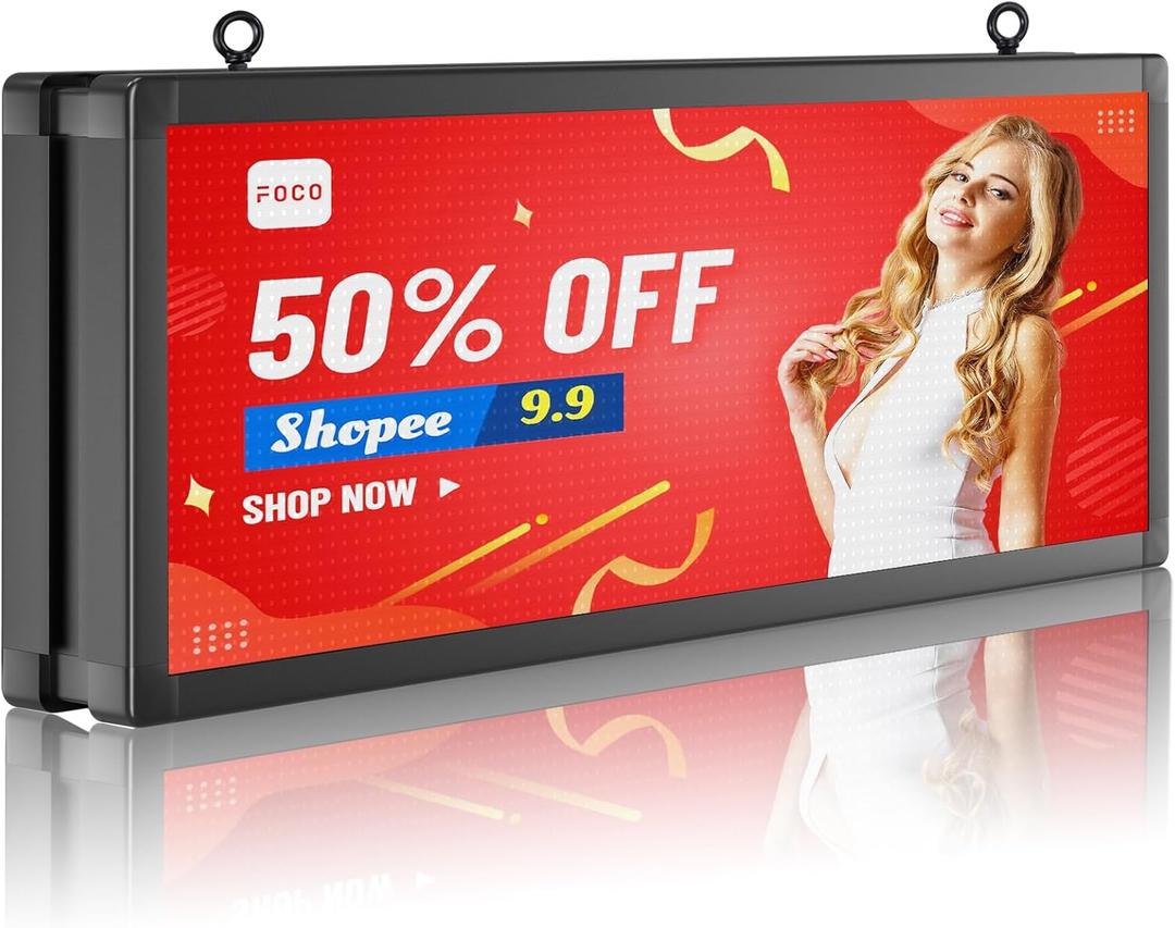P10 Outdoor Full Color Programmable Double Sides LED Signs 39"x 14" with WIFI,Programmable Scrolling LED Display,Texts and Image Display for led Advertising Sign Board (Double sides)
