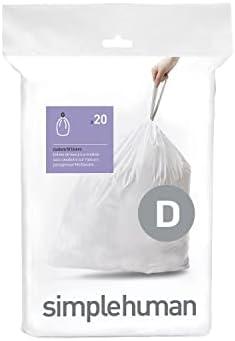 simplehuman CW0163 20L, 20 Liners, White — Code D 2 Pack