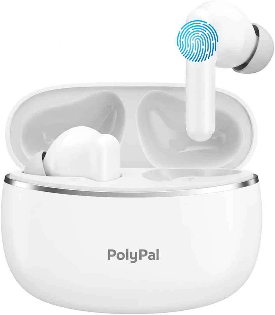 Polypal P1 7 in 1 AI Translation Earbuds, Supports 138 Languages, Real-Time Spanish English Interpreter Headphones, Ideal for Live Speech, Online Learning, Travel, APP Work with iOS and Android