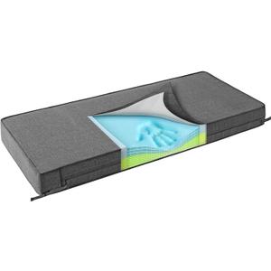 SUNROX Gel Memory Foam Bench Cushion with Ties, Ultra Durable Water Resistant FadeShield Outdoor/Indoor Universal Bench Seat Pads 48 x 16 x 4 inch, Midnight