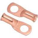2 x 10pcs 1/0 AWG-3/8(M10) Battery Lugs Heavy Duty Wire Lugs Ring Terminal 0 Guage terminals Battery Cable Ends/Terminal Connectors with 3:1 Heat Shrink Tubing (Bare-Copper)